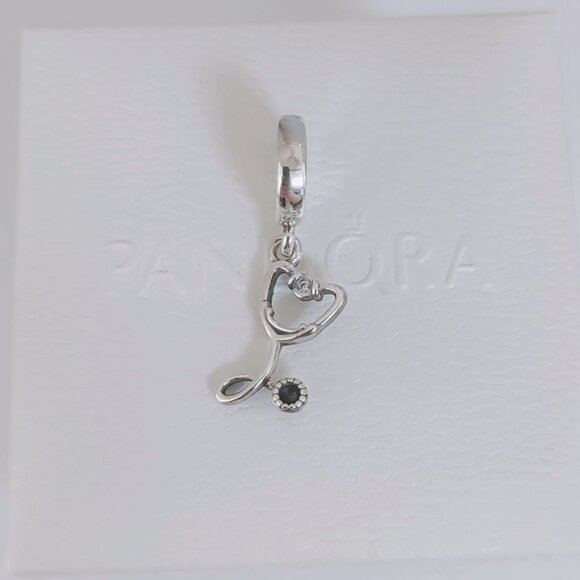 Pandora Stethoscope Heart Dangle Charm Bracelet Charm with box - Picture 4 of 8
